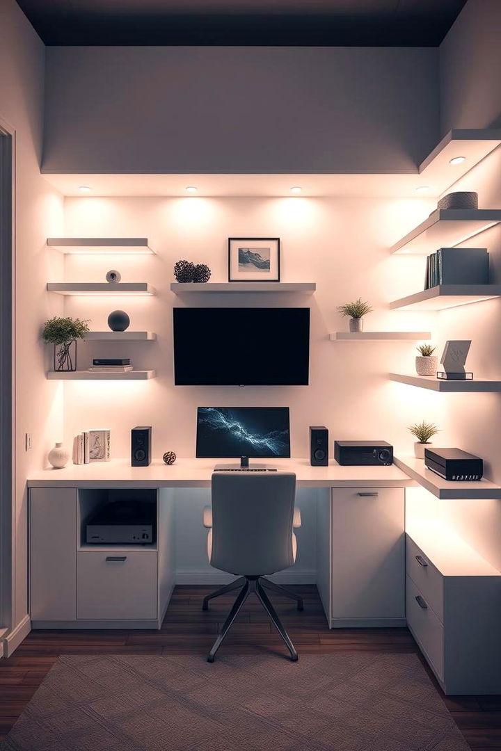 White Console Gaming Nook - 22 All White Gaming Setup Ideas