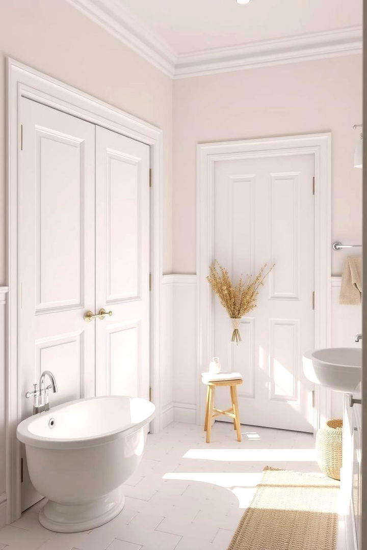 White and Bright Style - 22 Bathroom Pocket Door Ideas