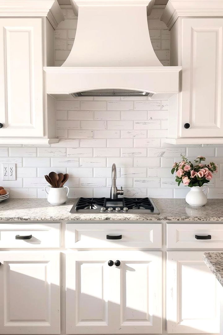 Whitewashed Look - 22 Backsplash Ideas for White Cabinets and Granite Countertops