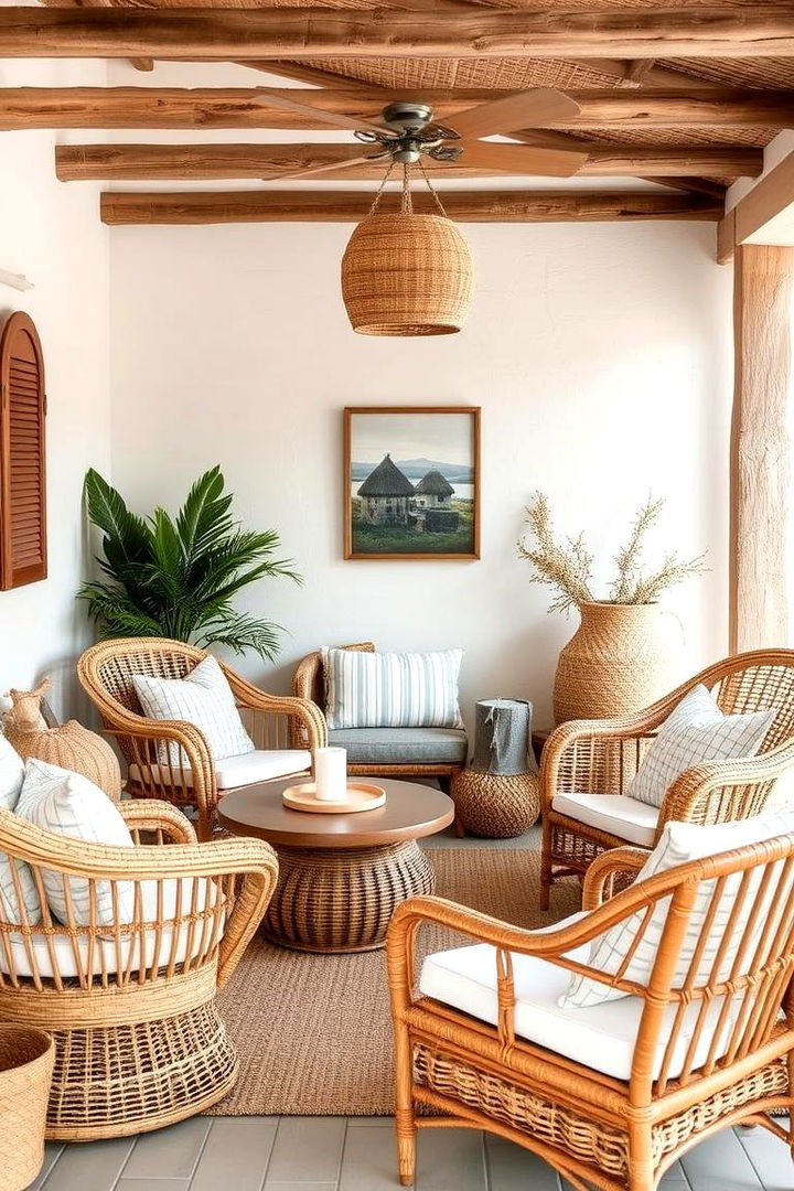 Wicker and Rattan Furnishings - 22 Coastal Bedroom Ideas