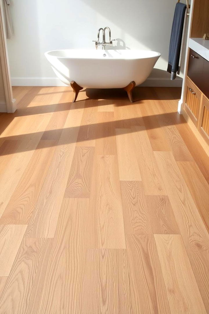 Wide Plank Grandeur - 22 Ideas for Wood Floors in Bathrooms