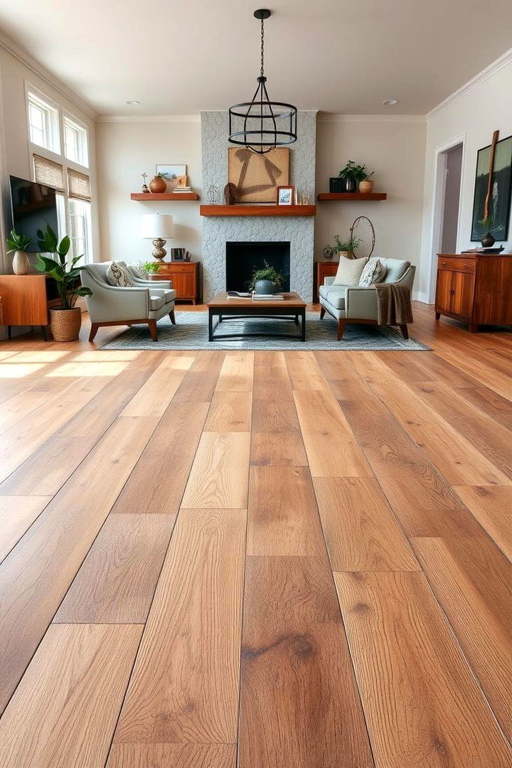 Wide Plank Rustic Look - 22 Living Room Wood Floor Ideas