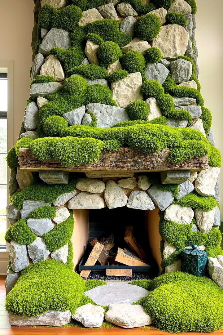 Wild Garden Stone Fireplace - 22 Stone Fireplace Ideas