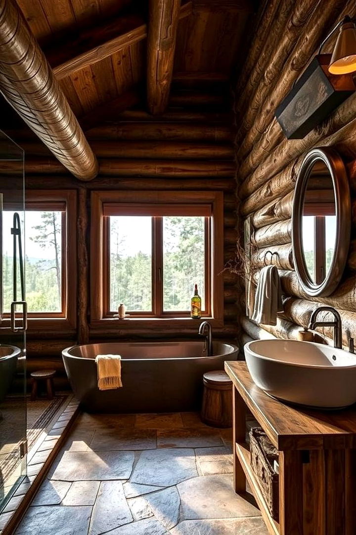 Wilderness Inspirations in Bathroom Decor - 22 Log Cabin Bathroom Ideas