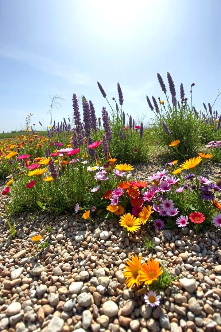 Wildflower Accented Gravel Garden - 22 Gravel Garden Ideas