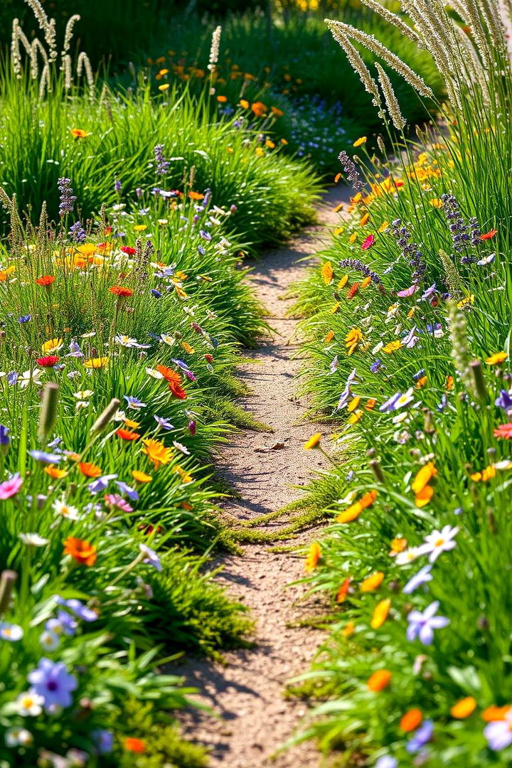 Wildflower Border Walkway - 22 Natural Walkway Ideas