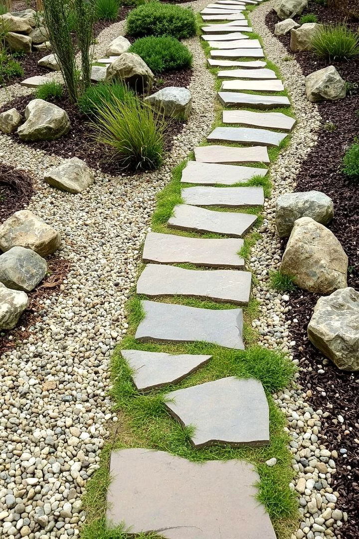 Winding Stone Pathway and Gravel Garden - 22 English Garden Ideas