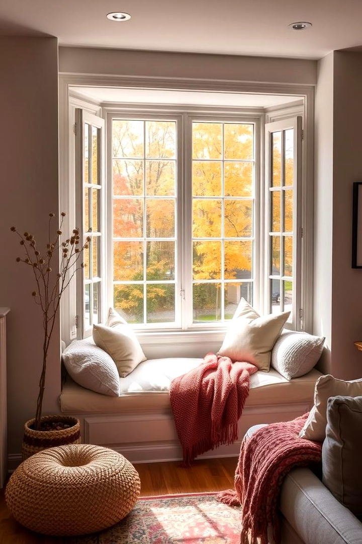 Window Seat Nook - 22 Fall Living Room Ideas