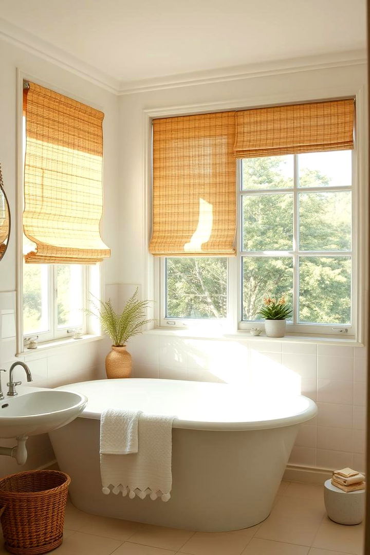 Window Treatments - 22 Small Green Bathroom Ideas