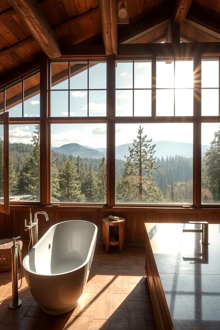 Window Views to Nature - 22 Rustic Outdoor Bathroom Ideas