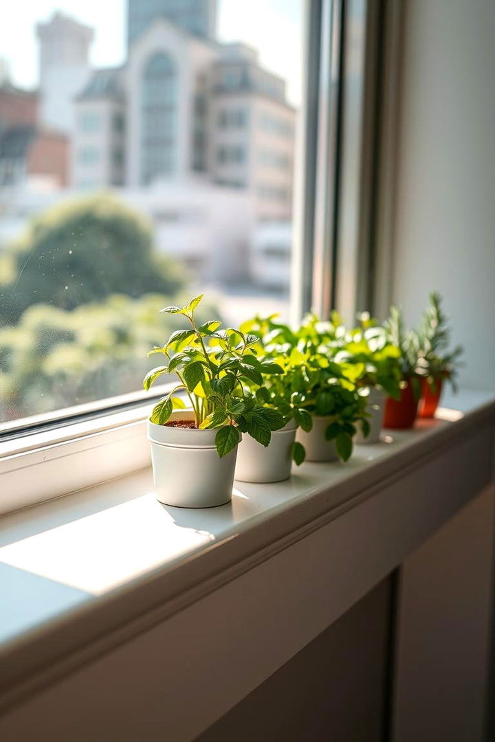 Windowsill Herb Garden - 22 Urban Garden Ideas
