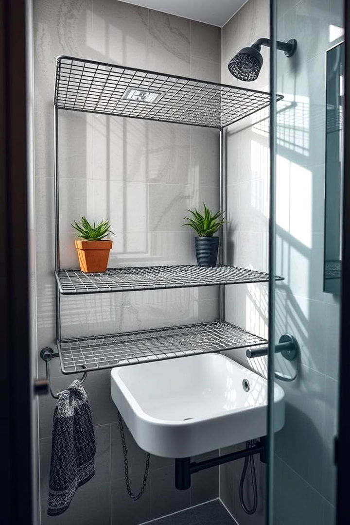 Wire Mesh Bathroom Shelves - 22 Bathroom Shelf Ideas