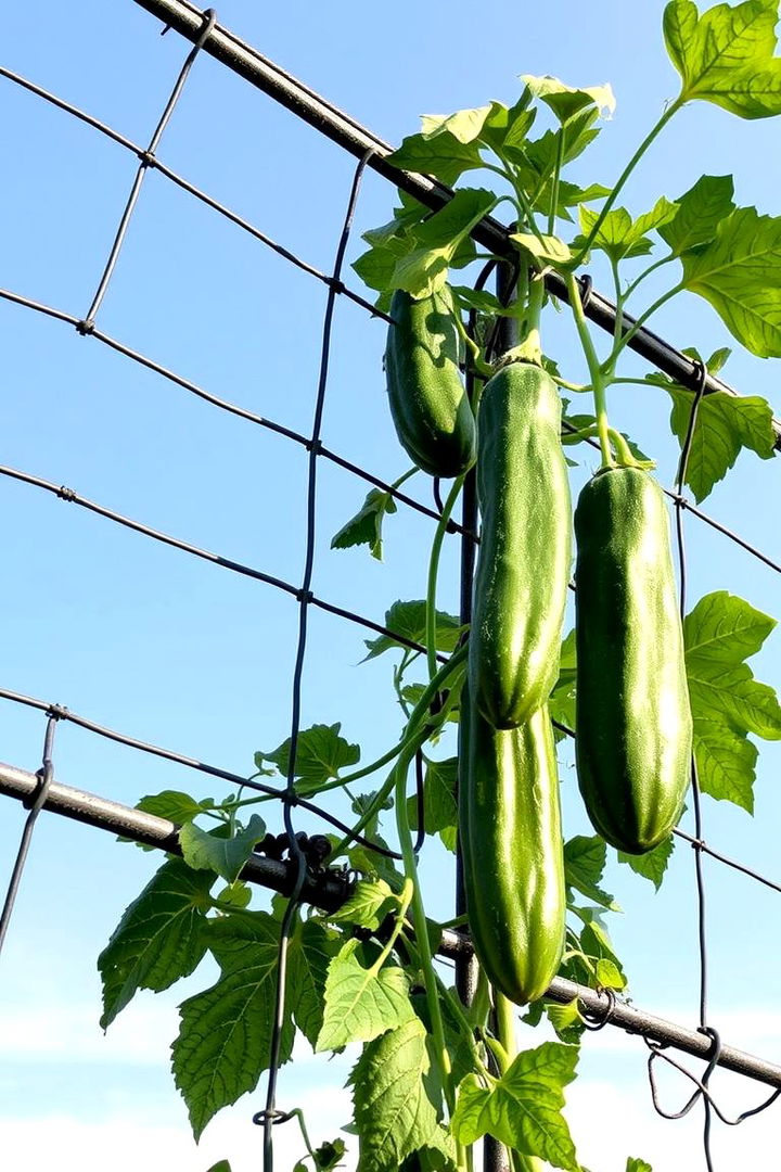 Wire Mesh Trellis for Climbing - 22 Cucumber Trellis Ideas