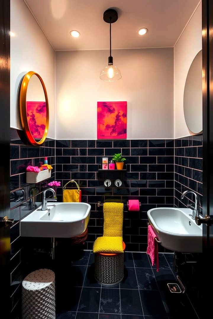 With a Pop of Contrast - 22 Black Bathroom Ideas