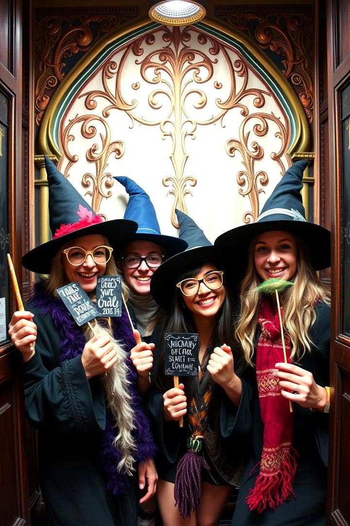 Wizarding Photo Booth with Props - 22 Harry Potter Wedding Ideas