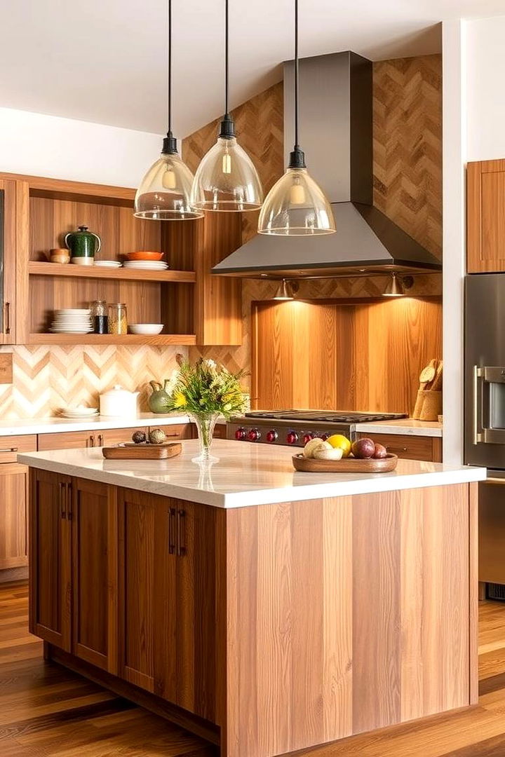 Wood Accent Panels - 22 Kitchen Island Back Panel Ideas