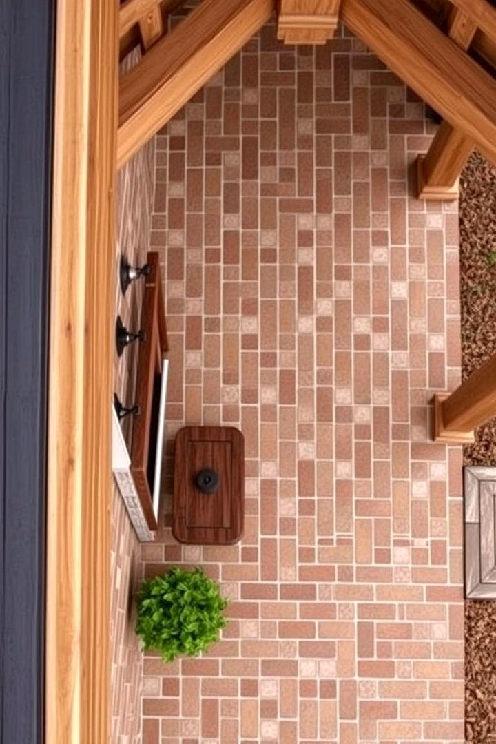 Wood Accents with Brick Appeal - 22 Brick Porch Ideas