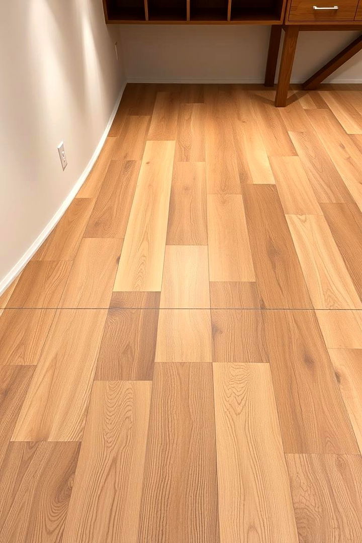 Wood Look Concrete Overlay - 22 Concrete Basement Floor Ideas