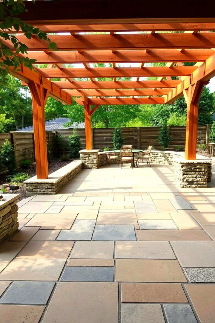 Wood and Stone Fusion - 22 Patio With a Pergola Ideas