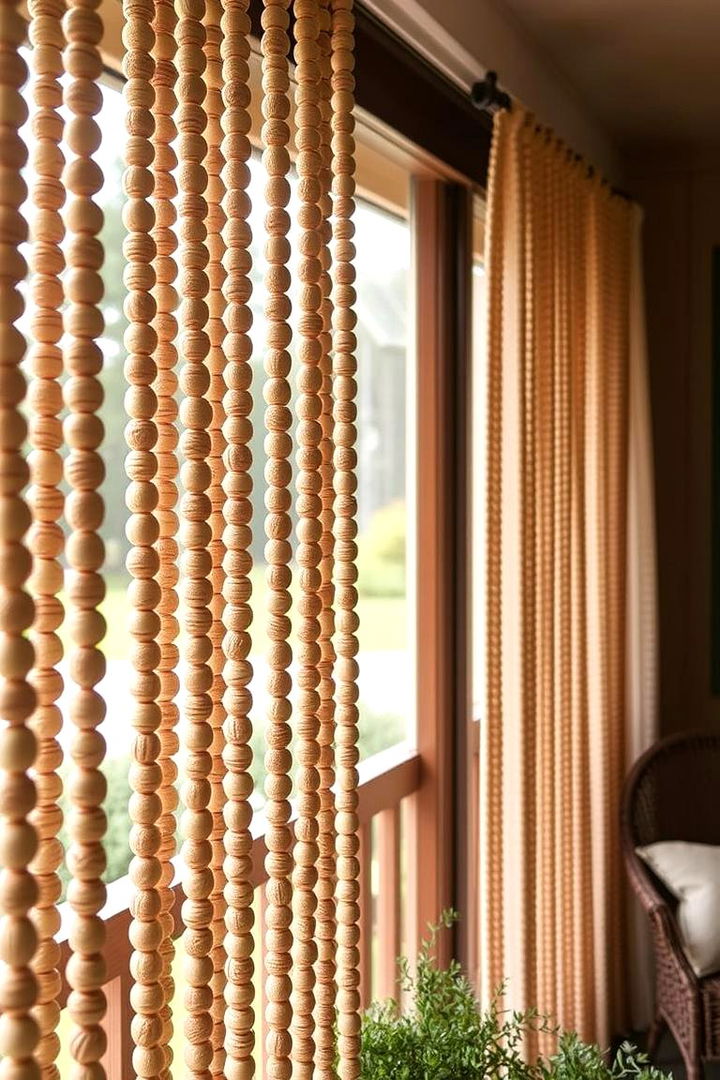 Wooden Bead Curtains - 22 Farmhouse Porch Ideas