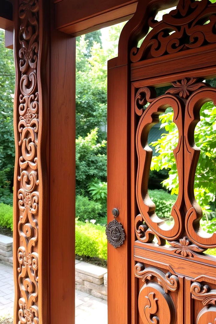 Wooden Carved Gates - 22 Front Gate Ideas