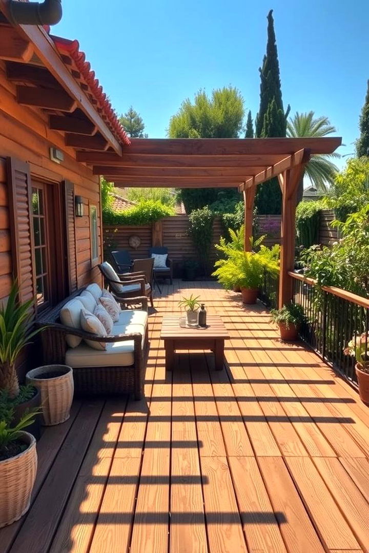 Wooden Deck Relaxation - 22 Mediterranean Garden Ideas