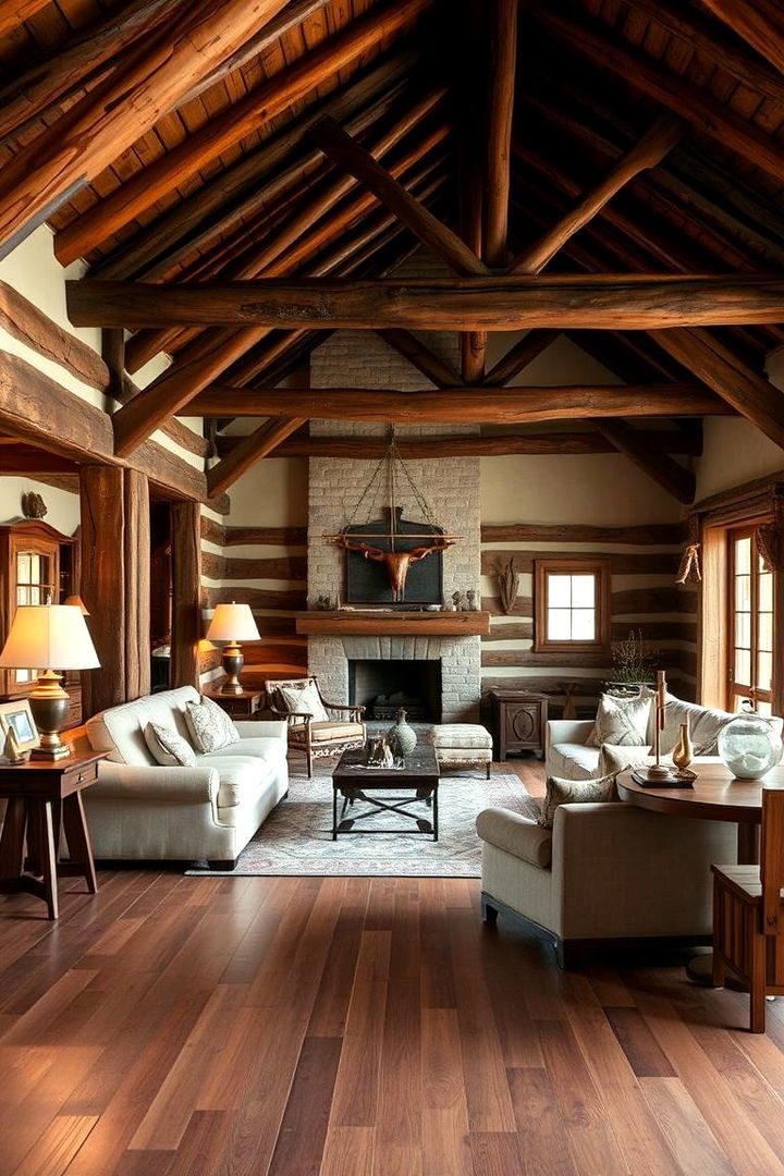 Wooden Element Warmth - 22 Country Living Room Ideas