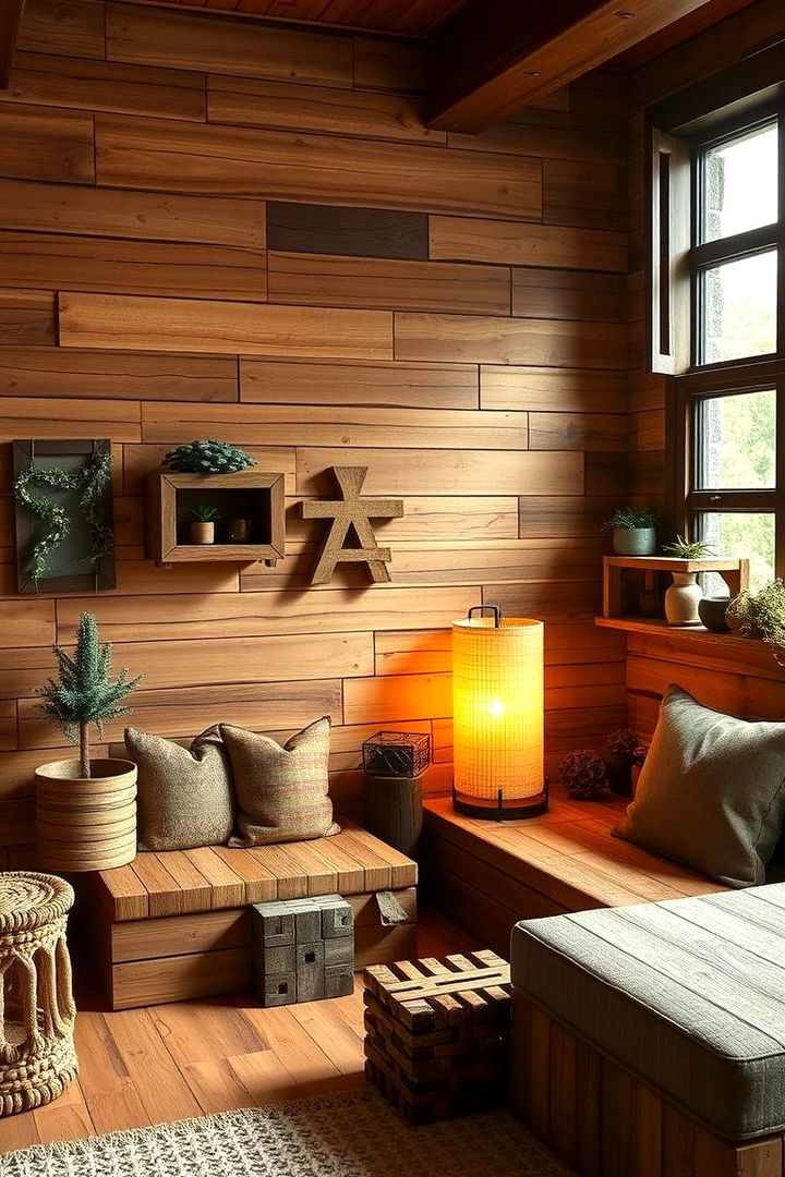 Wooden Plank Decor Features - 22 Minecraft Themed Bedroom Ideas