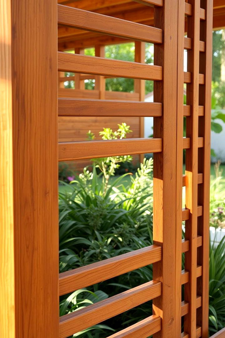 Wooden Slat Privacy Dividers for Warmth - 22 Garden Divider Ideas