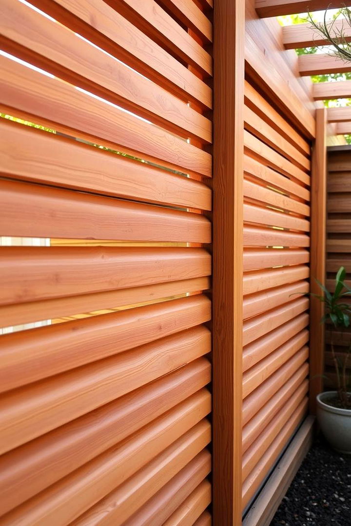 Wooden Slatted Panels - 22 Outdoor Privacy Screen Ideas