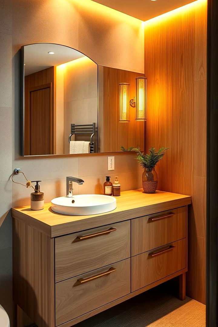 Wooden Vanity and Fixtures - 22 Earthy Bathroom Ideas