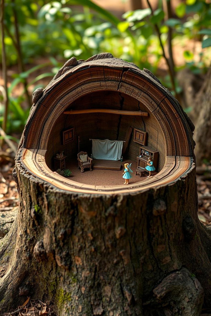 Woodland Fairy Amphitheater - 22 Tree Stump Fairy Garden Ideas