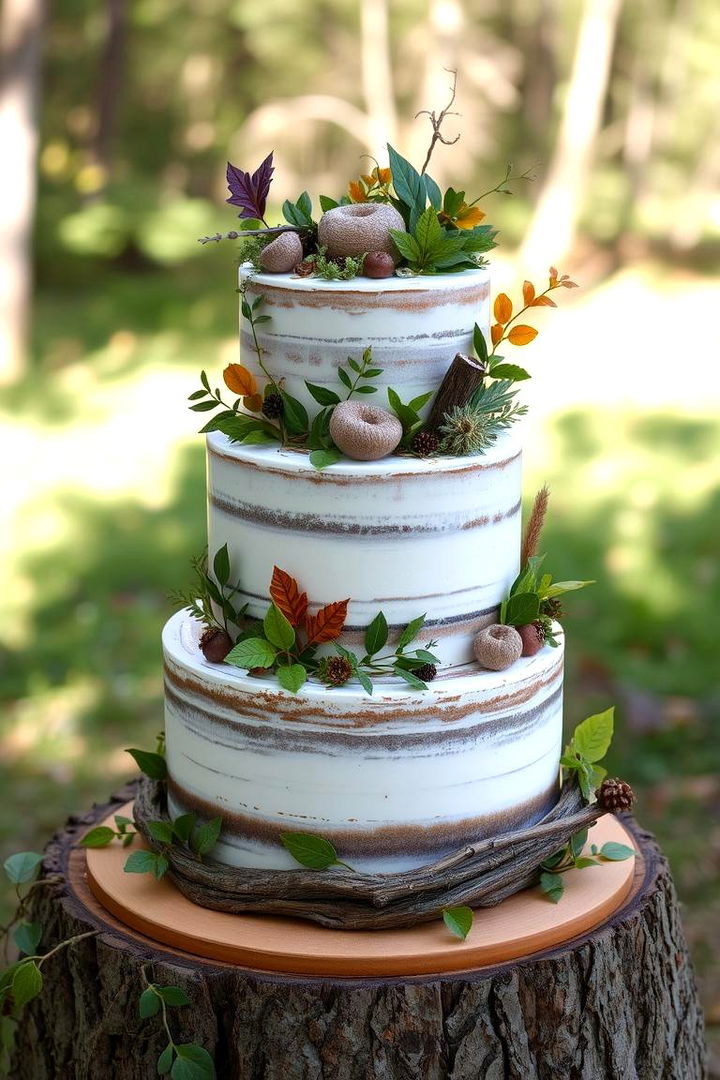 Woodland Wonder - 22 Naked and Semi-naked Wedding Cake Ideas