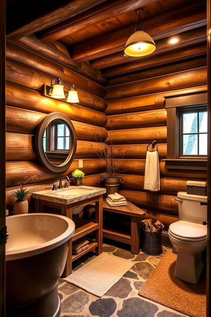 Woodsy Revival and Earthy Ambiance - 22 Log Cabin Bathroom Ideas