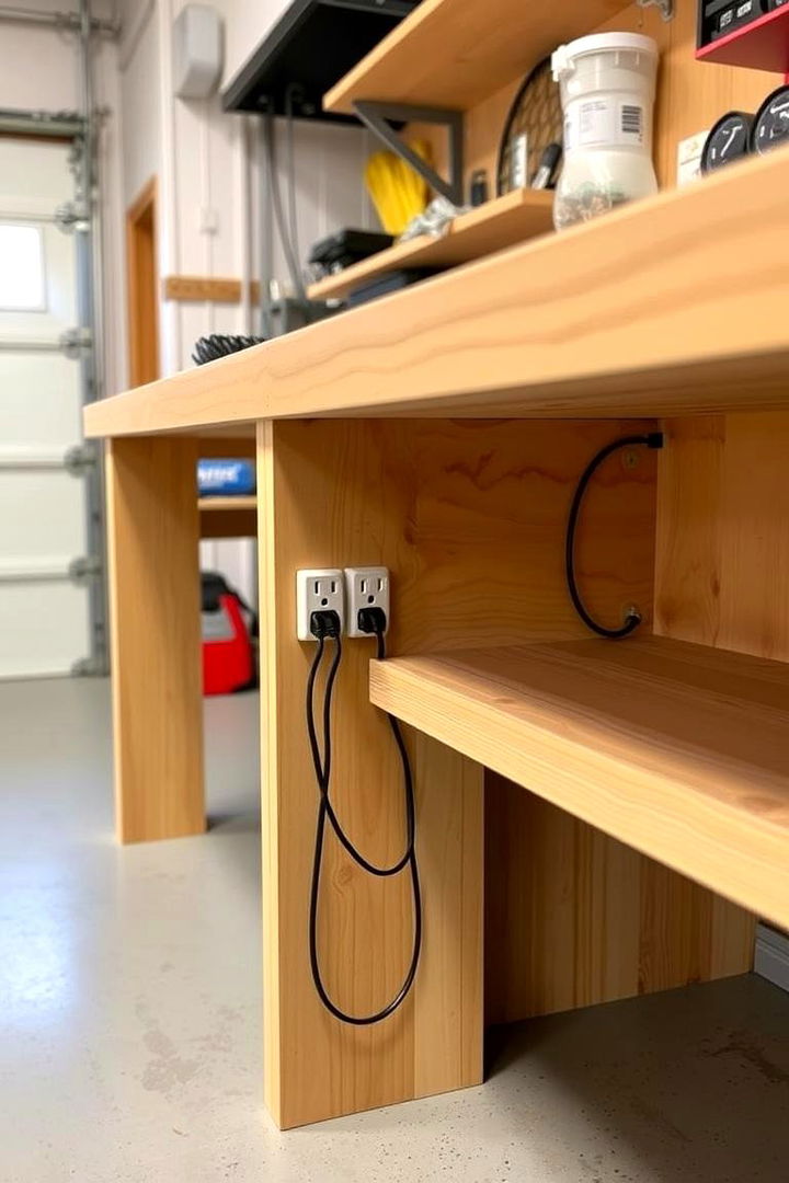 Workbench with Built in Electrical Outlets - 22 Garage Workbench Ideas