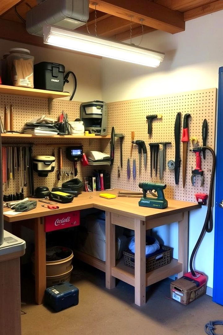 Workshop Corner Setup - 22 Garage Makeover Ideas