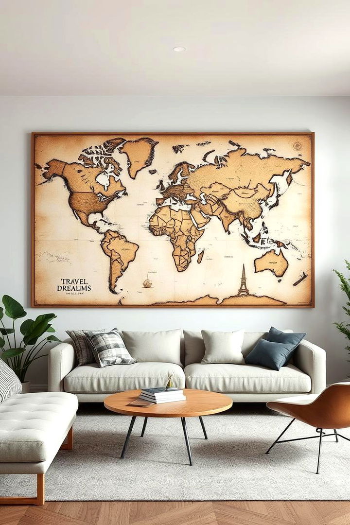 World Map Exploration - 22 Large Wall Decor Ideas
