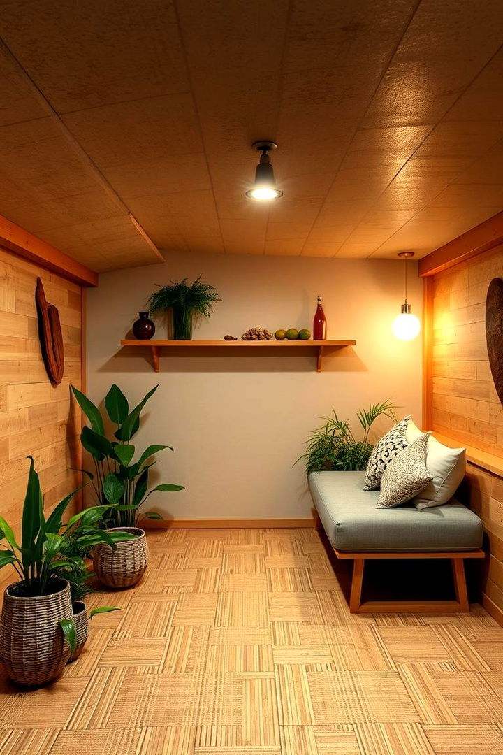 Woven Bamboo Eco Friendly Option - 22 Basement Floor Ideas