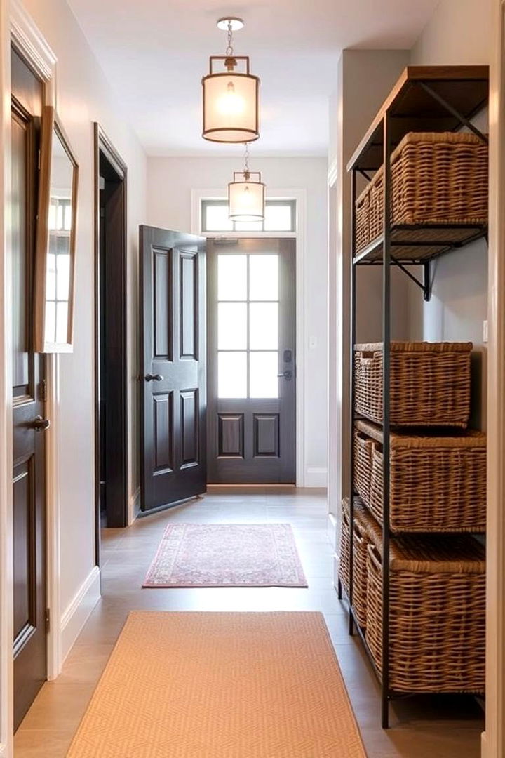 Woven Basket Storage - 22 Boho Hallway Ideas