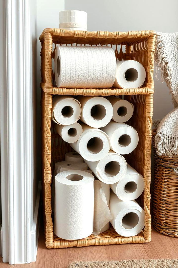 Woven Basket Storage - 22 Toilet Paper Storage Ideas