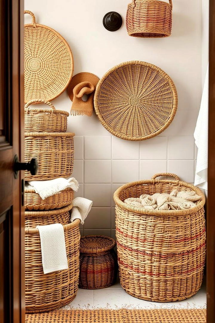 Woven Baskets and Storage - 22 Boho Bathroom Ideas