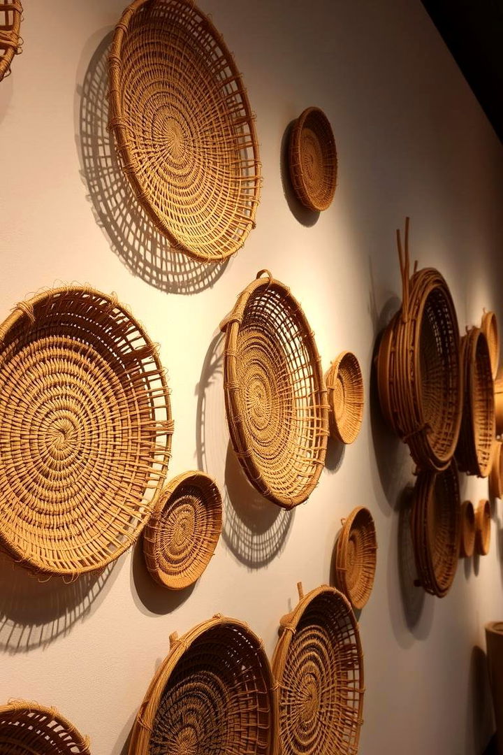 Woven Baskets as Art - 22 Boho Wall Decor Ideas