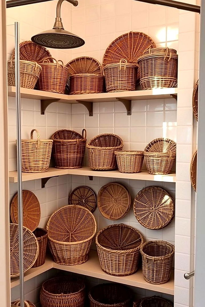 Woven Baskets for a Warm Touch - 22 Shower Storage Ideas