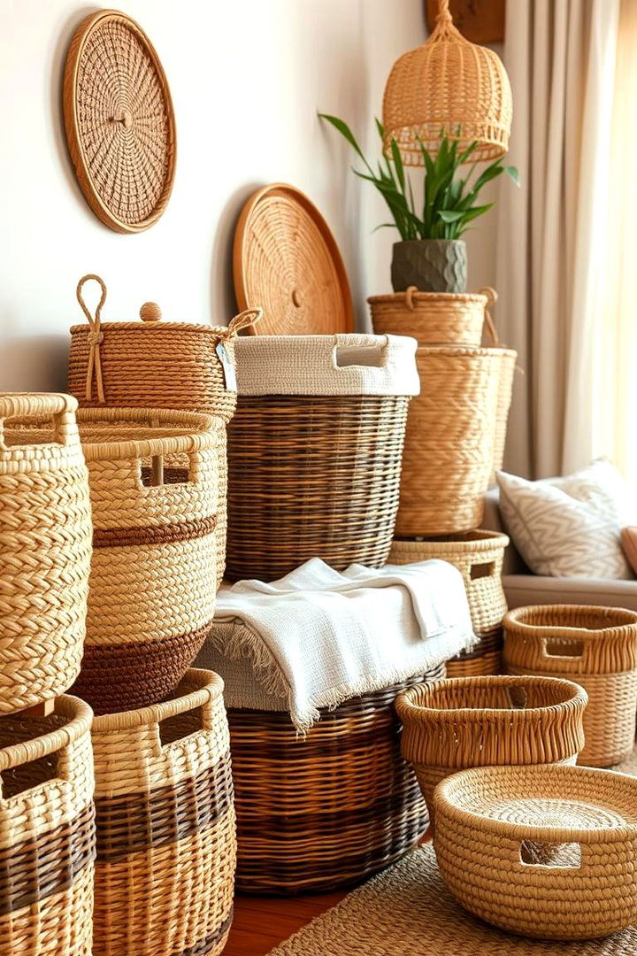 Woven Baskets - 22 Boho Decor Ideas