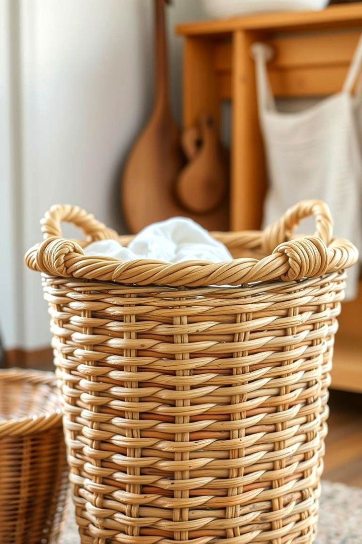 Woven Laundry Baskets with Sturdy Handles - 22 Laundry Basket Storage Ideas