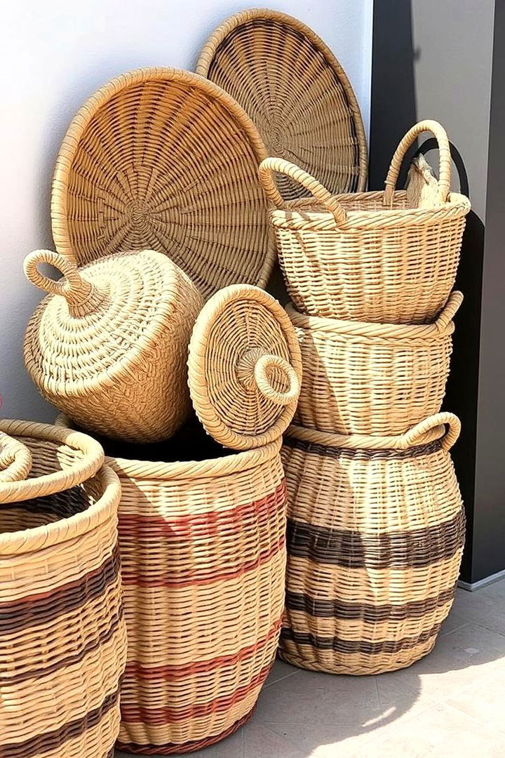 Woven Mediterranean Baskets - 22 Mediterranean Patio Ideas