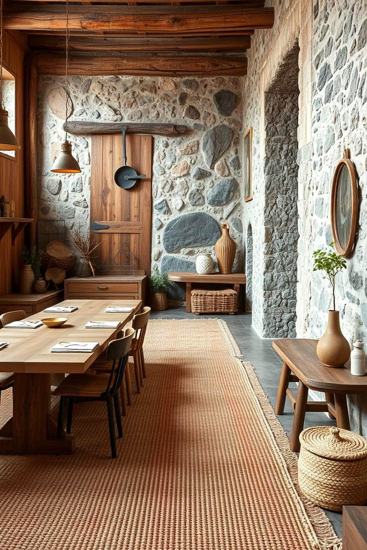 Woven Natural Fiber Carpets - 22 Rustic Home Office Ideas