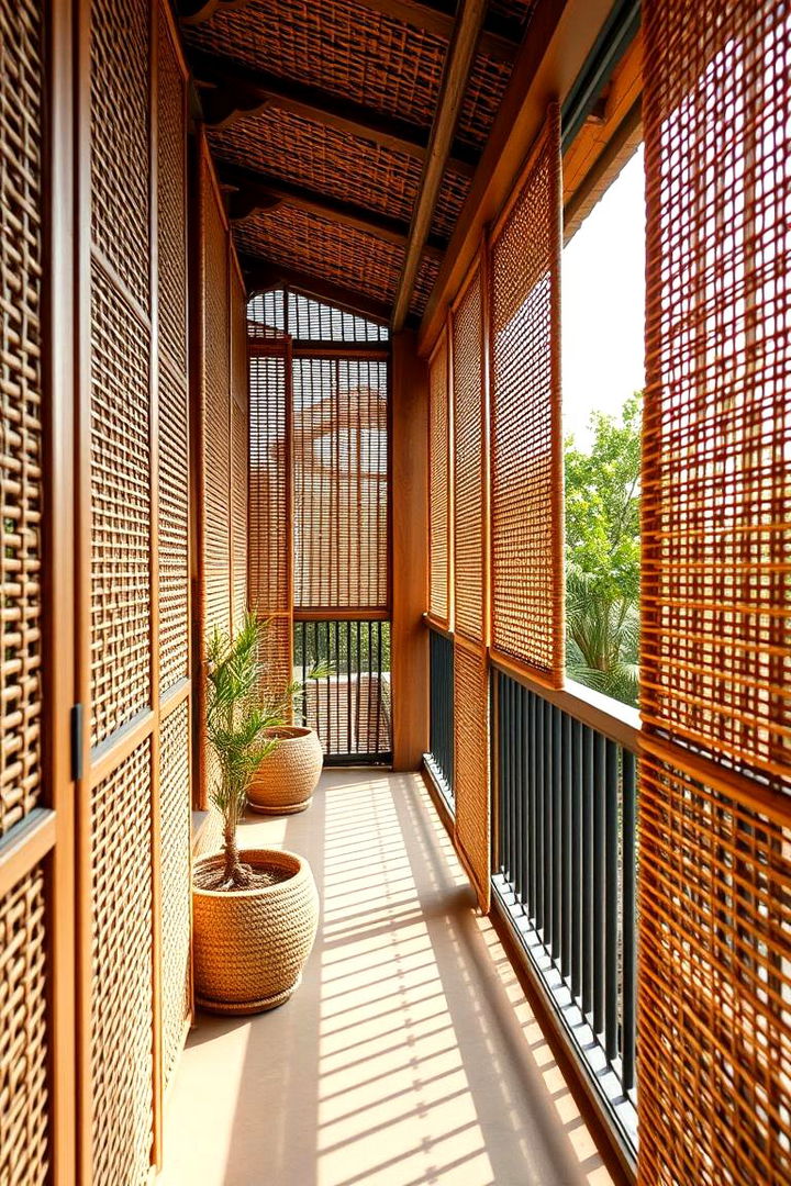 Woven Rattan Screens - 22 Balcony Privacy Ideas