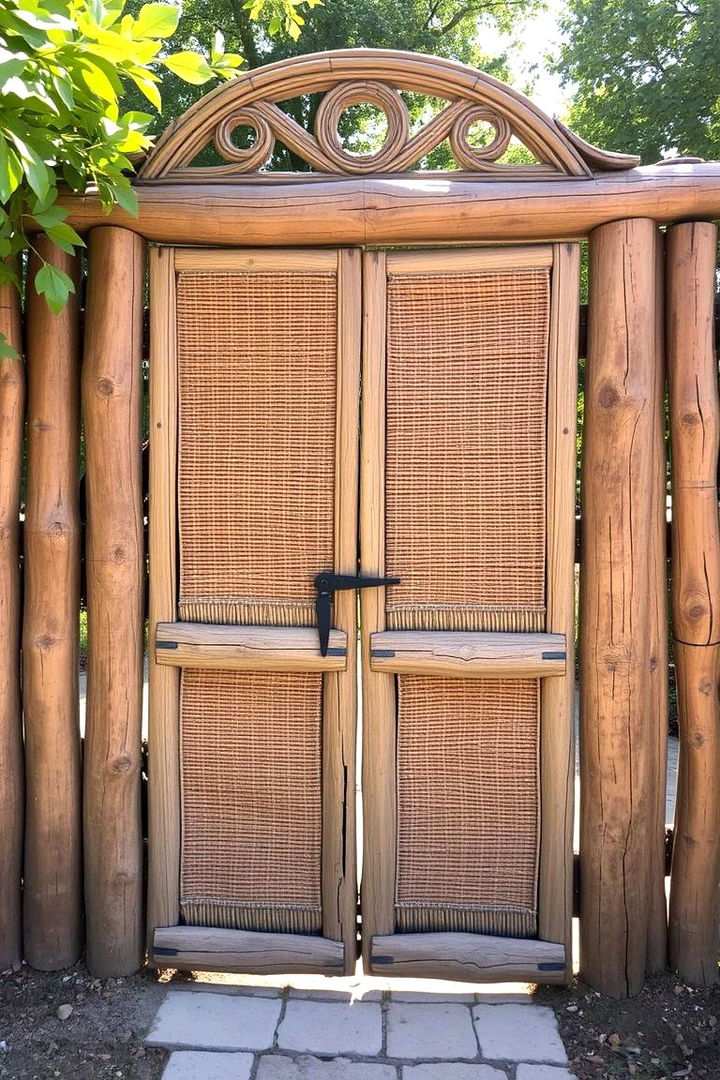 Woven Rattan and Wood Fusion Gate - 22 Japanese Garden Gate Design Ideas