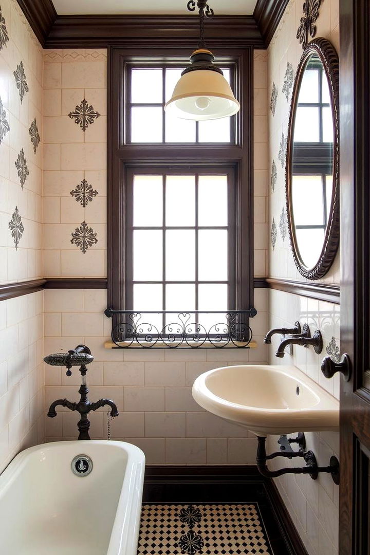 Wrought Iron Accents - 22 Vintage Bathroom Ideas